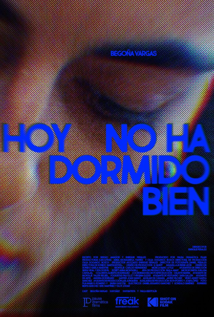 hoy no ha dormido bien, Begoña Vargas, Enrique Perales, Daniel Perales, corto ansiedad, película ansiedad, salud mental, ansiedad, cine celuloide, rodado en cine, rodado en 16mm, 16mm, arri 416, las leyes de la frontera, serie berlín, xavi sáez, corto sobre clases interpretación, cine aragonés, corto escac, festival fuentes de ebro